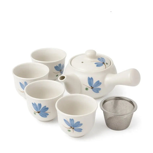 Service à thé japonais Kyusu Rindo, théière à poignée latérale et 4 tasses