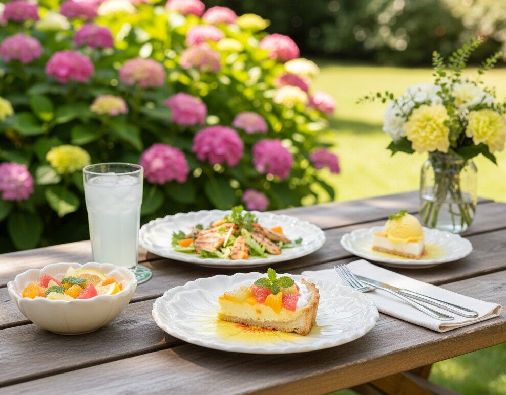 Assiette plate jaune Capri 26 cm, ambiance estivale
