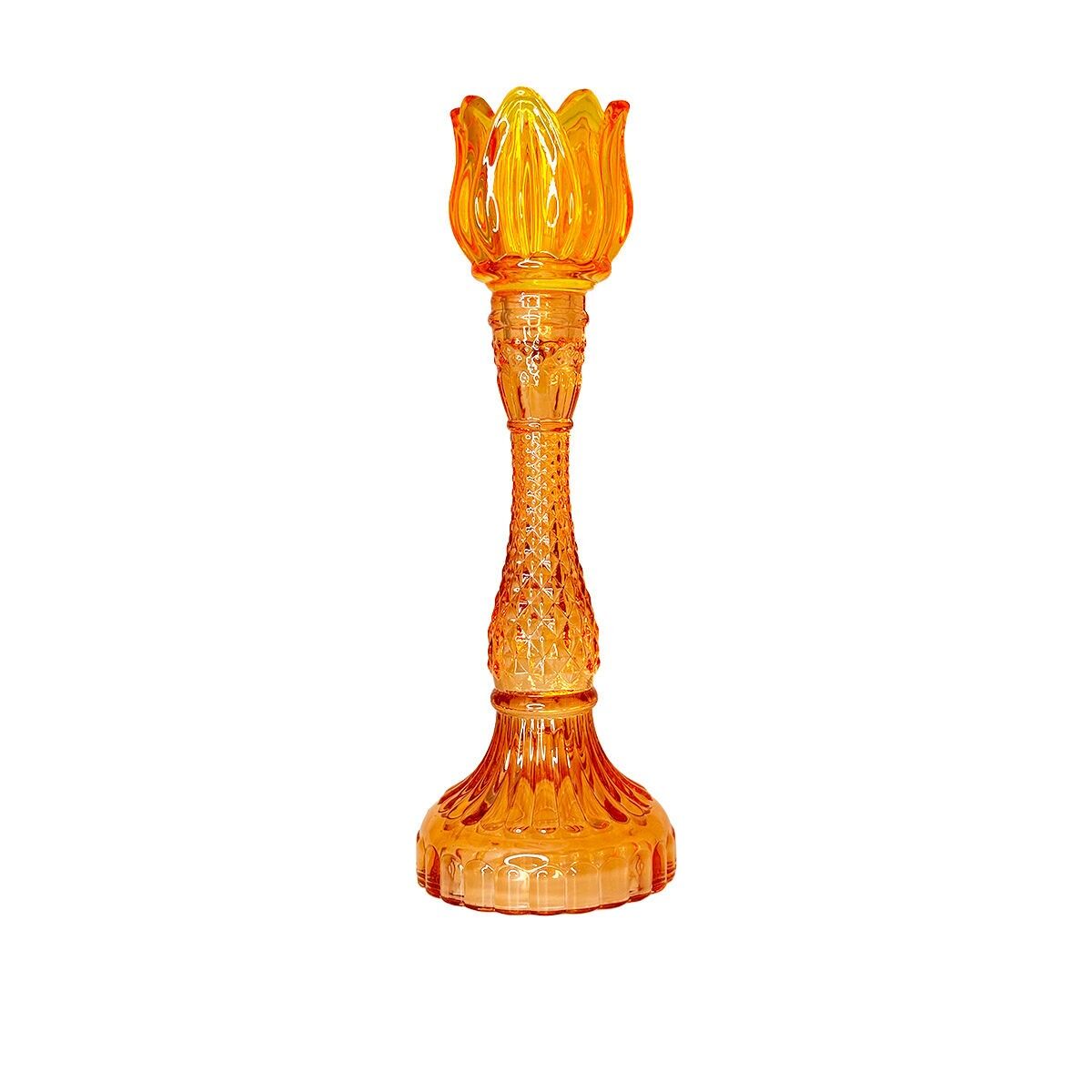 Bougeoir Capri 29 cm, jaune & rose — Aulica