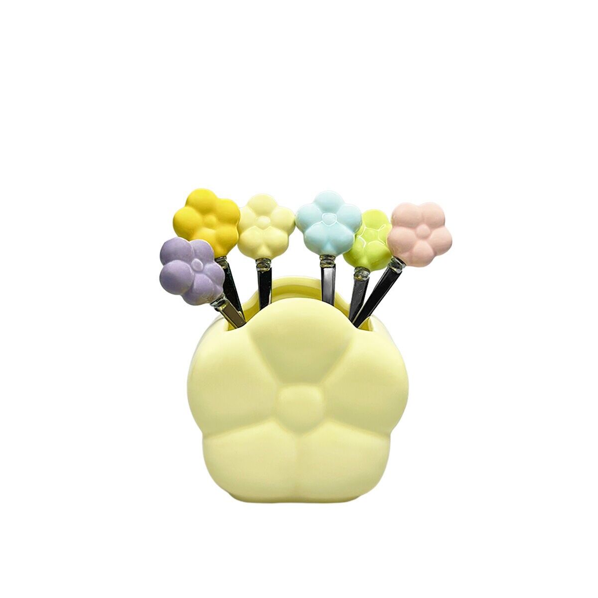 Cuillères à café fleurs avec support, lot de 6 — Aulica