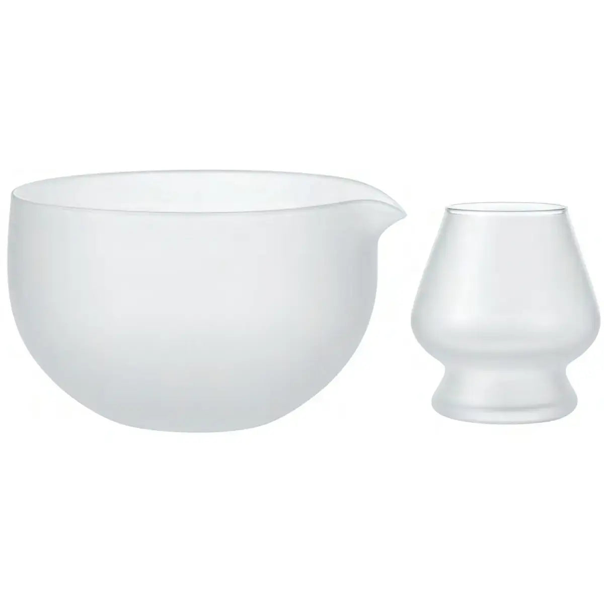 Set bol à matcha et support pour fouet, verre givré