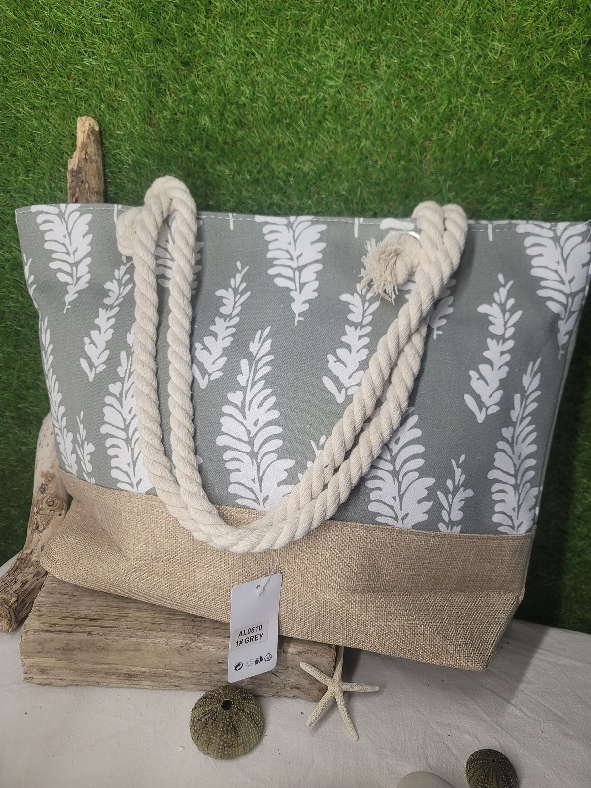 sac de plage feuilles