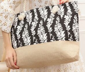 sac de plage feuilles
