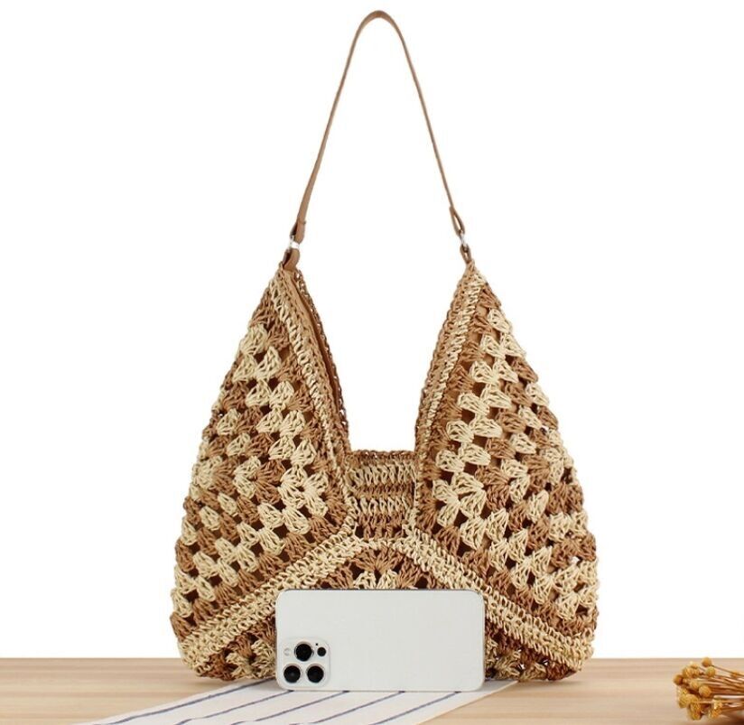 sac de plage épaule tressé bicolore