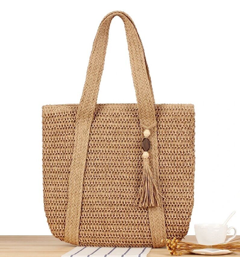 sac de plage cabas en raffia