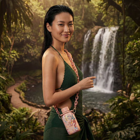 Coffret cadeau Bali – Bouteille isotherme Blush 350 ml & chaîne