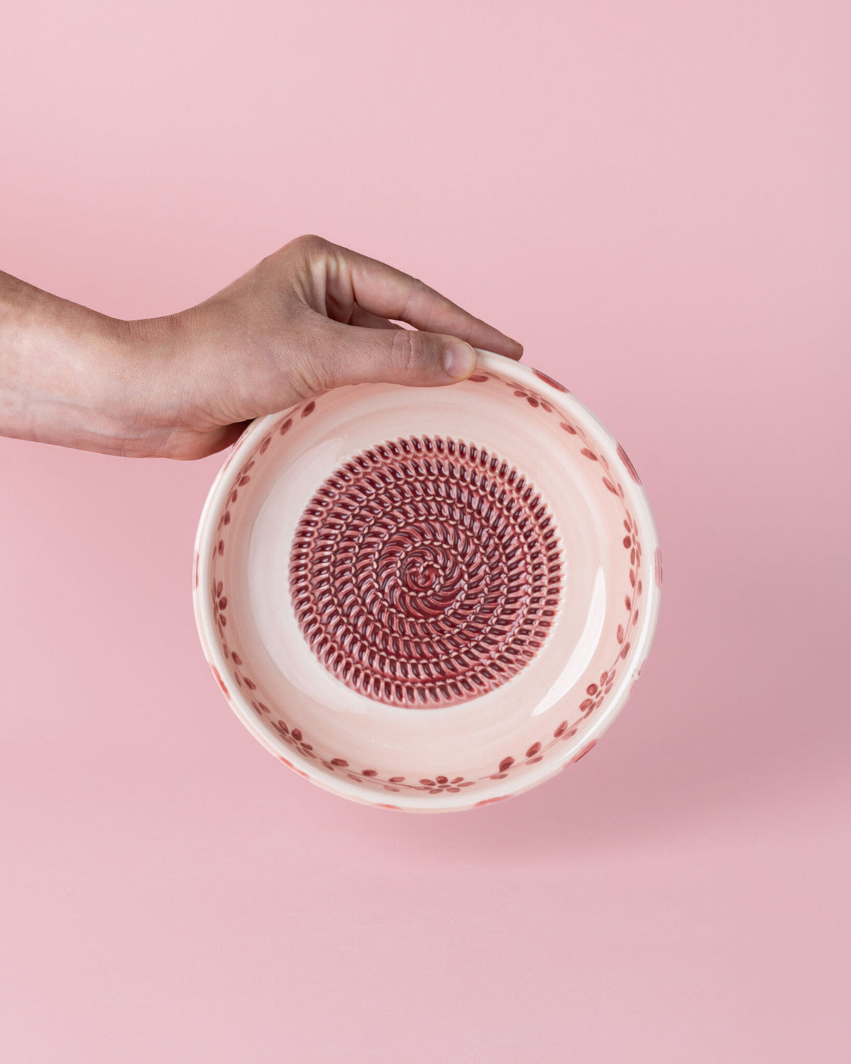 Plat à râper en céramique Sakura rose — Alfar Tierra Cocida