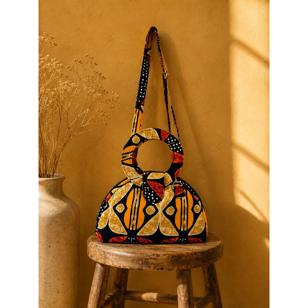 Sac Luna Ébène - sac bohème en coton matelassé