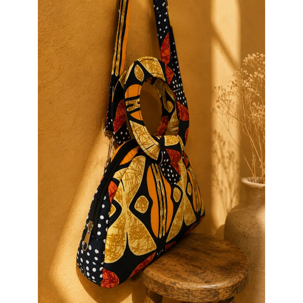 Sac Luna Ébène - sac bohème en coton matelassé