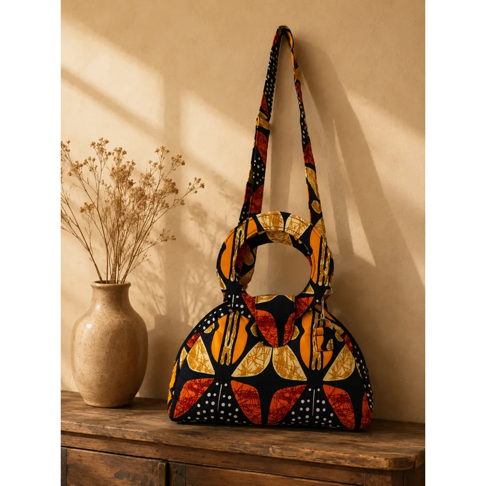 Sac Luna Ébène - sac bohème en coton matelassé