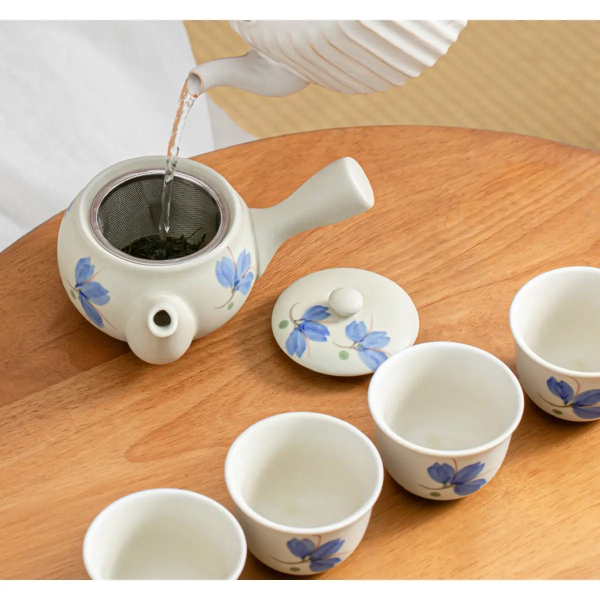 Service à thé japonais Kyusu – théière à poignée latérale et 4 tasses
