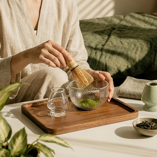 Ensemble bol à matcha et support à chasen – verre 450 ml