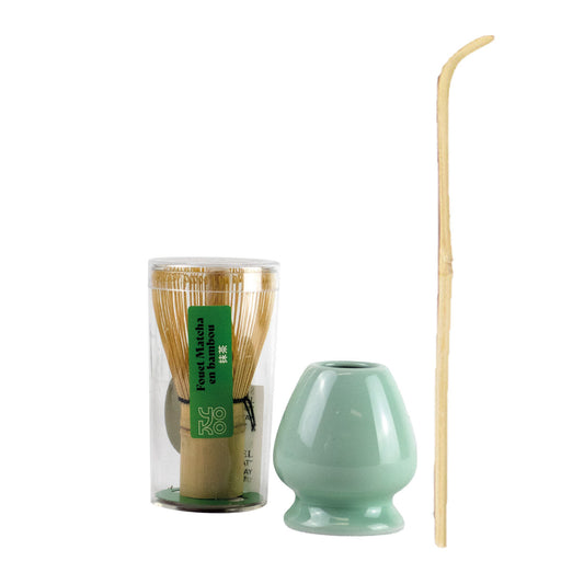 Kit Matcha Vert — fouet, support et spatule, Yoko Design