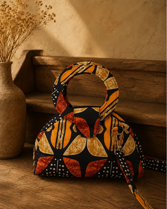 Sac Luna Ébène - sac bohème en coton matelassé