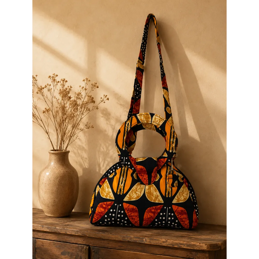 Sac Luna Ébène - sac bohème en coton matelassé
