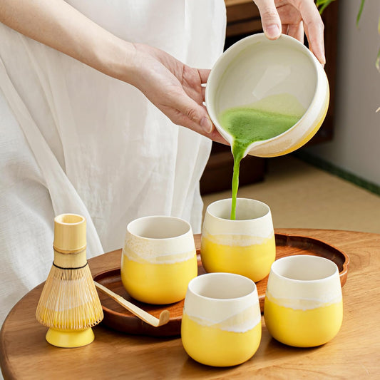 Lot de 4 tasses à thé asiatiques en céramique 200 ml