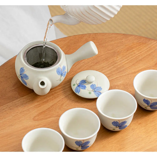 Service à thé japonais Kyusu – théière à poignée latérale et 4 tasses
