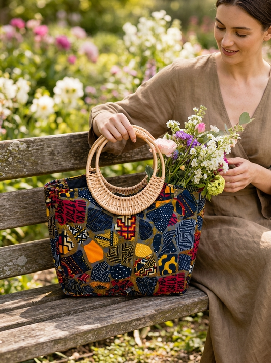 Sac Evasion Maya – cabas bohème fait main